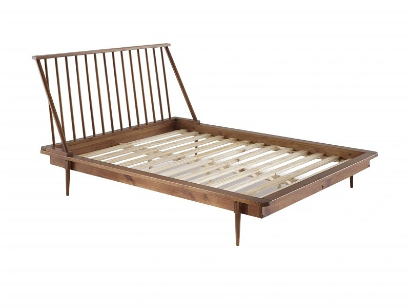 Solid Modern Wood Spindle Bed